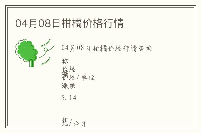 04月08日柑橘價(jià)格行情