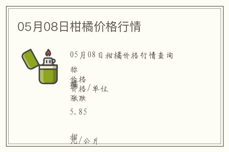 05月08日柑橘價(jià)格行情