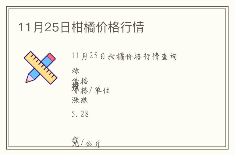 11月25日柑橘價(jià)格行情