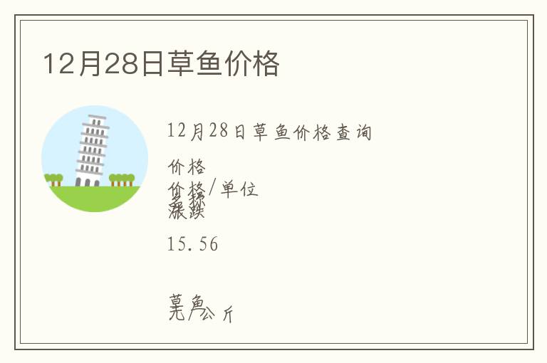 12月28日草魚價格