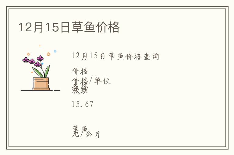 12月15日草魚(yú)價(jià)格