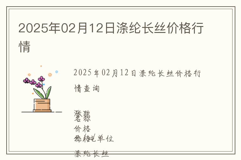 2025年02月12日滌綸長絲價格行情