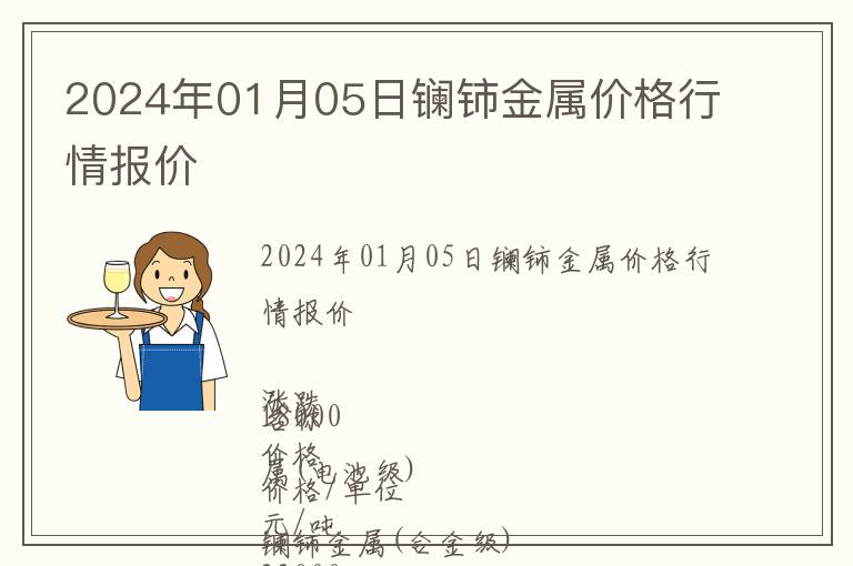 2024年01月05日鑭鈰金屬價格行情報價