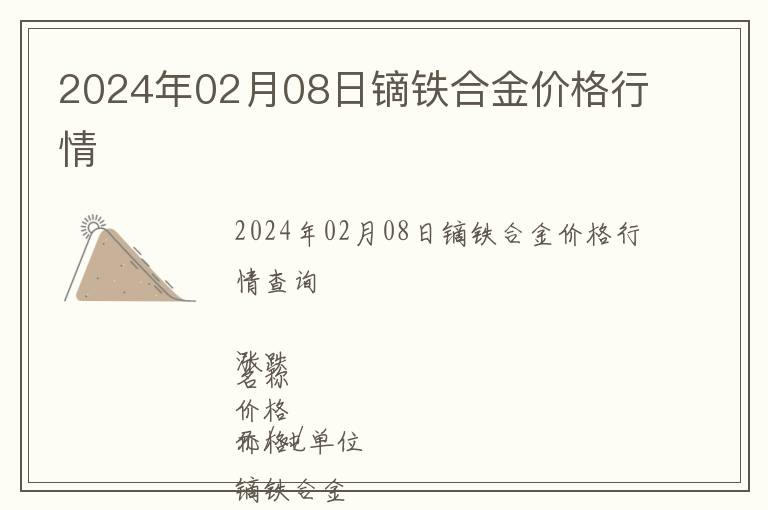 2024年02月08日鏑鐵合金價(jià)格行情