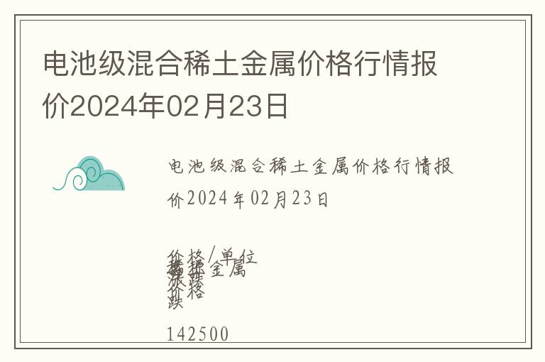 電池級混合稀土金屬價格行情報價2024年02月23日