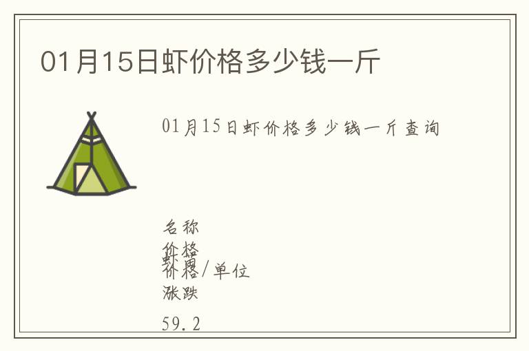 01月15日蝦價格多少錢一斤