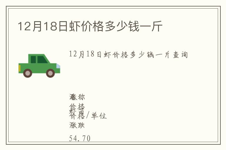 12月18日蝦價(jià)格多少錢(qián)一斤