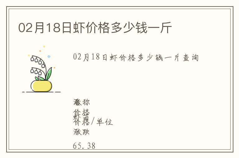 02月18日蝦價(jià)格多少錢一斤