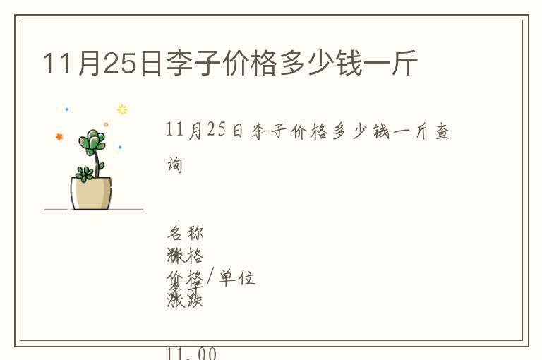 11月25日李子價(jià)格多少錢一斤