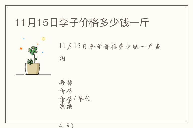 11月15日李子價(jià)格多少錢一斤