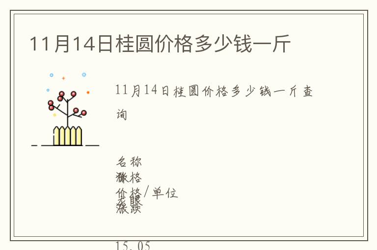 11月14日桂圓價(jià)格多少錢(qián)一斤