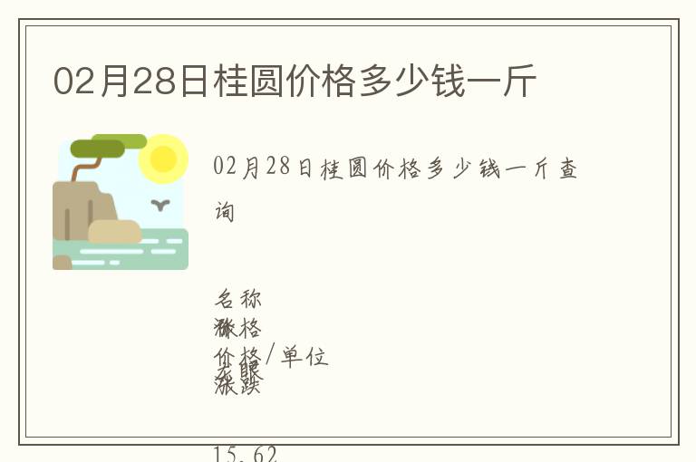 02月28日桂圓價(jià)格多少錢一斤