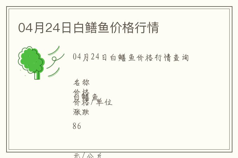 04月24日白鱔魚價格行情
