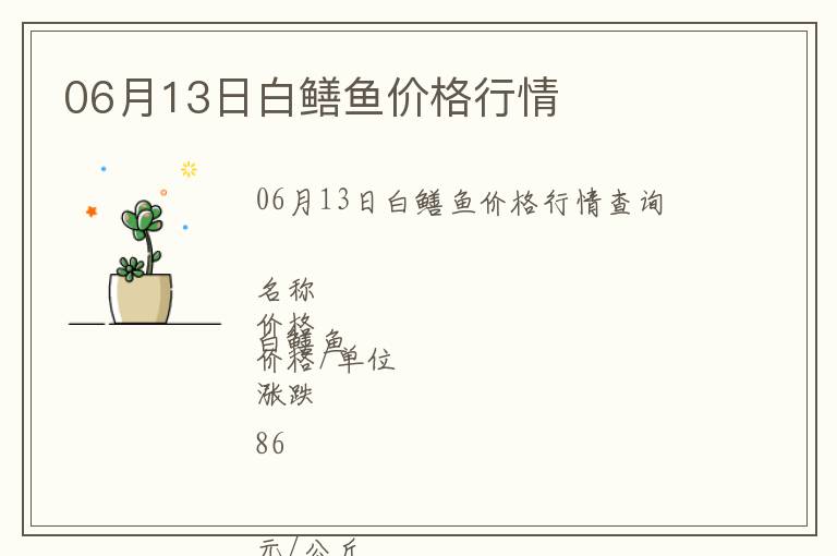 06月13日白鱔魚價(jià)格行情