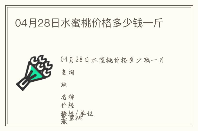 04月28日水蜜桃價格多少錢一斤
