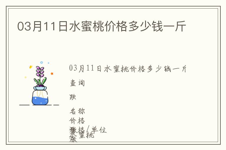 03月11日水蜜桃價(jià)格多少錢一斤