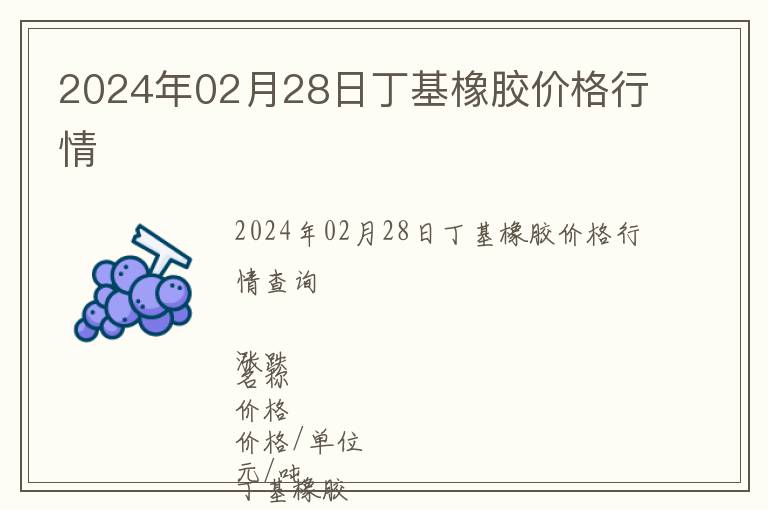 2024年02月28日丁基橡膠價(jià)格行情