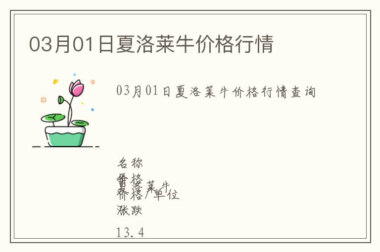 03月01日夏洛萊牛價格行情