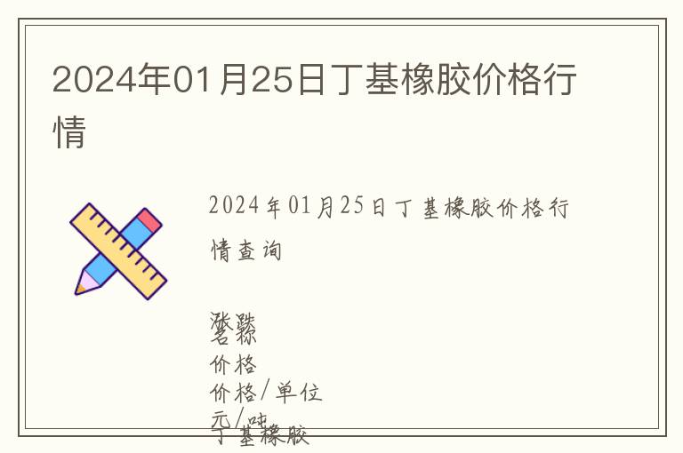 2024年01月25日丁基橡膠價格行情