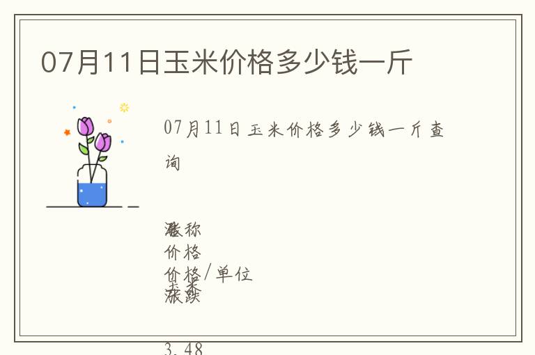 07月11日玉米價(jià)格多少錢一斤