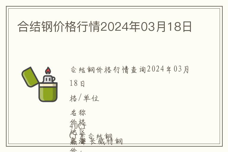 合結(jié)鋼價格行情2024年03月18日