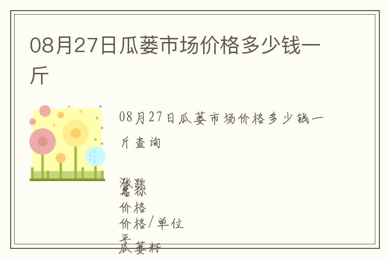 08月27日瓜蔞市場(chǎng)價(jià)格多少錢一斤