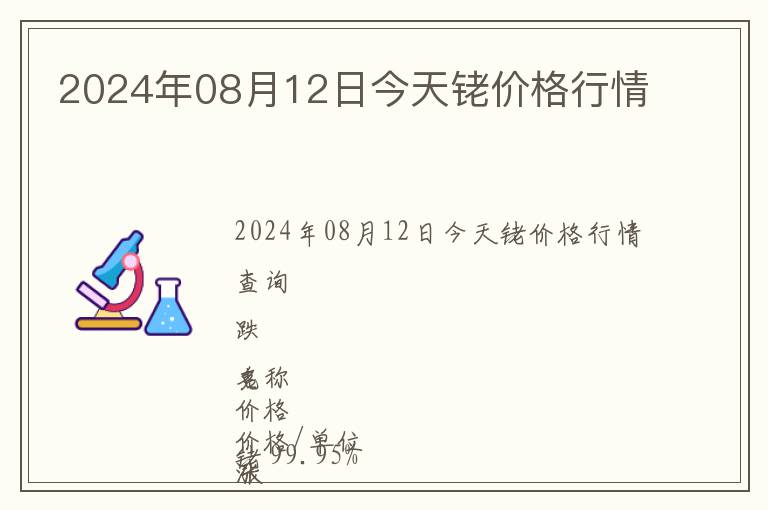 2024年08月12日今天銠價格行情