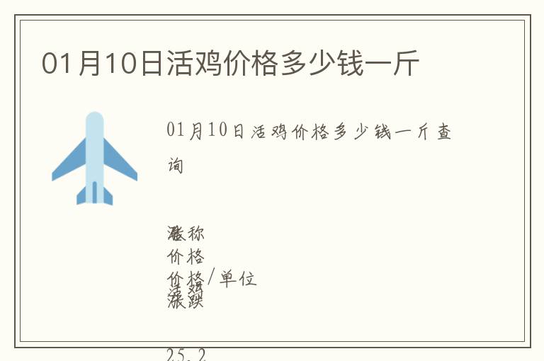 01月10日活雞價格多少錢一斤