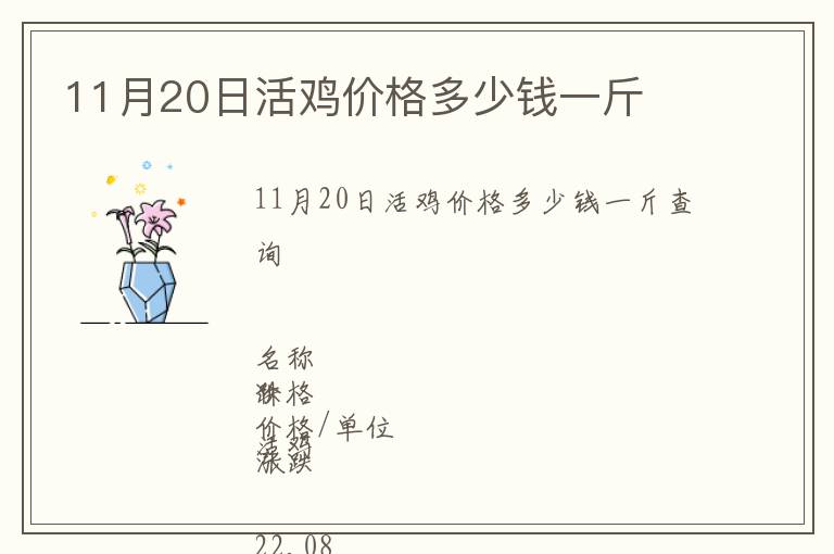 11月20日活雞價(jià)格多少錢一斤