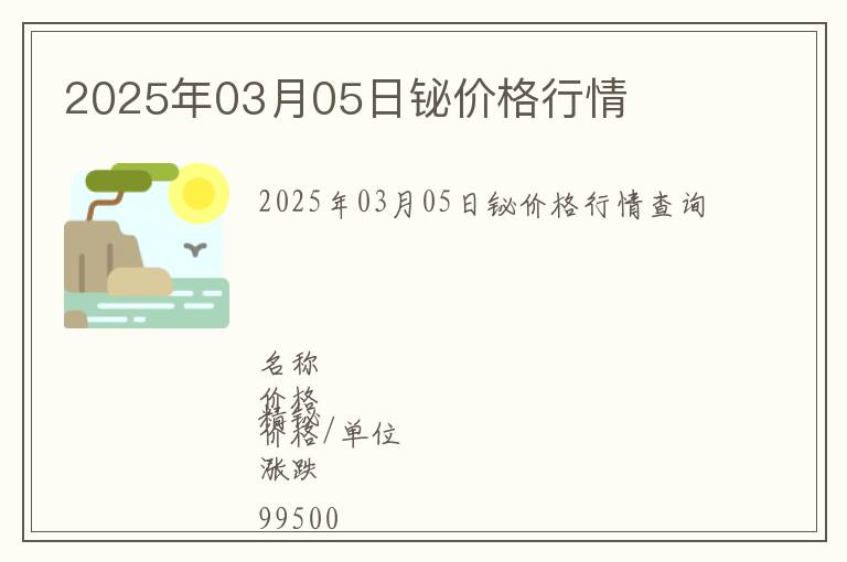 2025年03月05日鉍價格行情