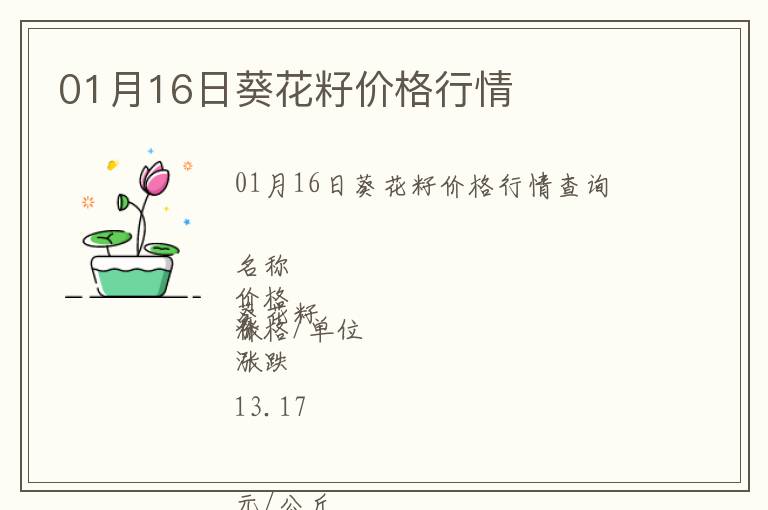 01月16日葵花籽價(jià)格行情