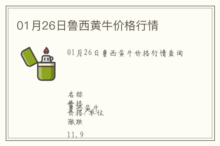 01月26日魯西黃牛價格行情