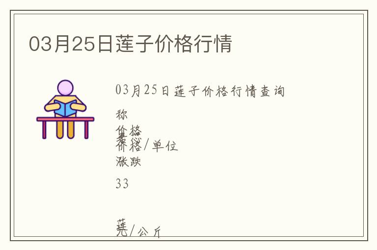 03月25日蓮子價(jià)格行情