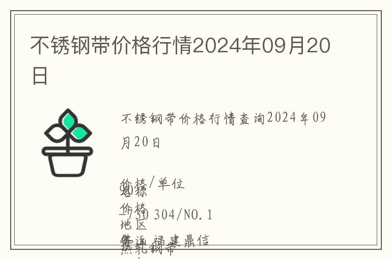 不銹鋼帶價(jià)格行情2024年09月20日
