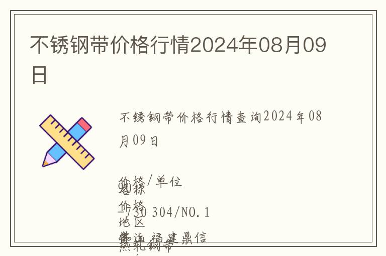 不銹鋼帶價格行情2024年08月09日