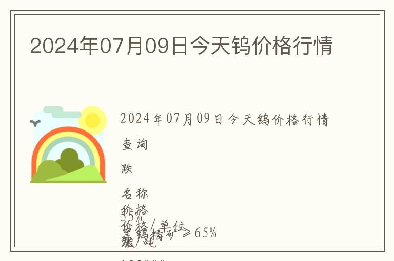 2024年07月09日今天鎢價(jià)格行情