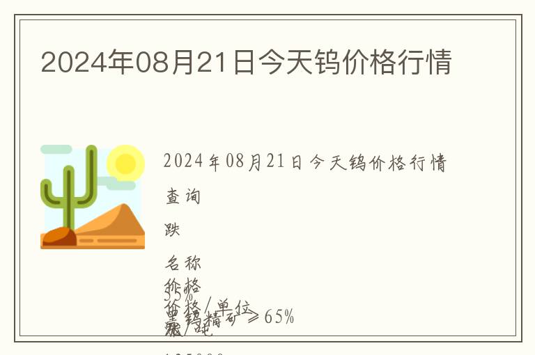 2024年08月21日今天鎢價(jià)格行情
