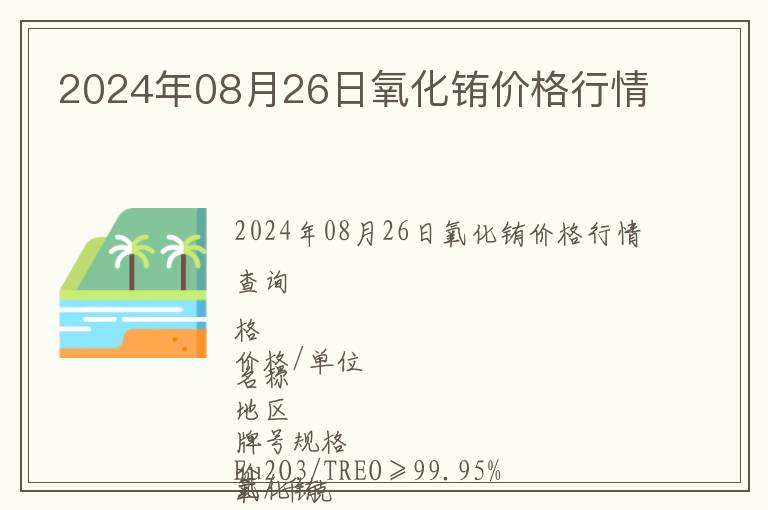 2024年08月26日氧化銪價(jià)格行情