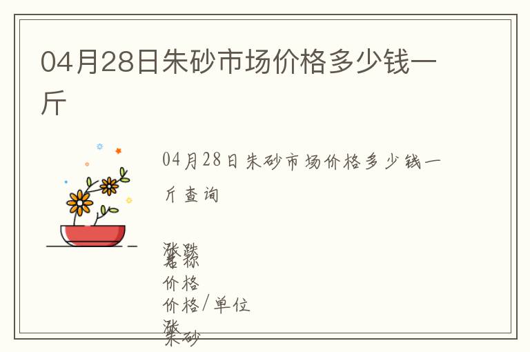 04月28日朱砂市場價格多少錢一斤