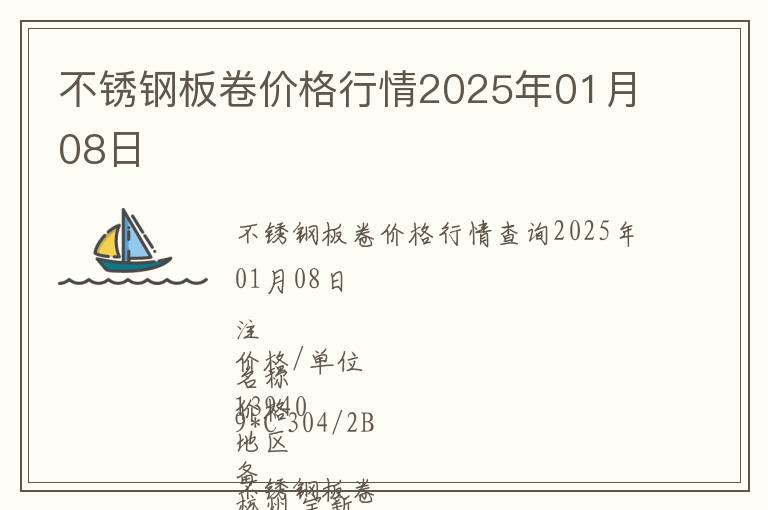 不銹鋼板卷價(jià)格行情2025年01月08日