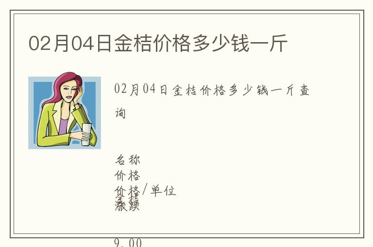 02月04日金桔價(jià)格多少錢一斤