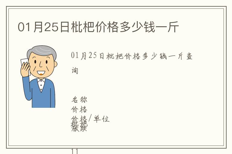 01月25日枇杷價格多少錢一斤