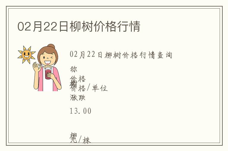 02月22日柳樹價(jià)格行情