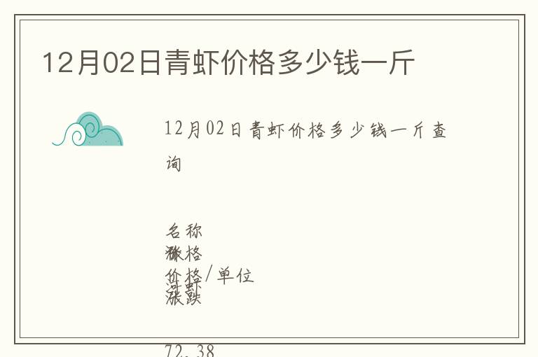 12月02日青蝦價(jià)格多少錢一斤
