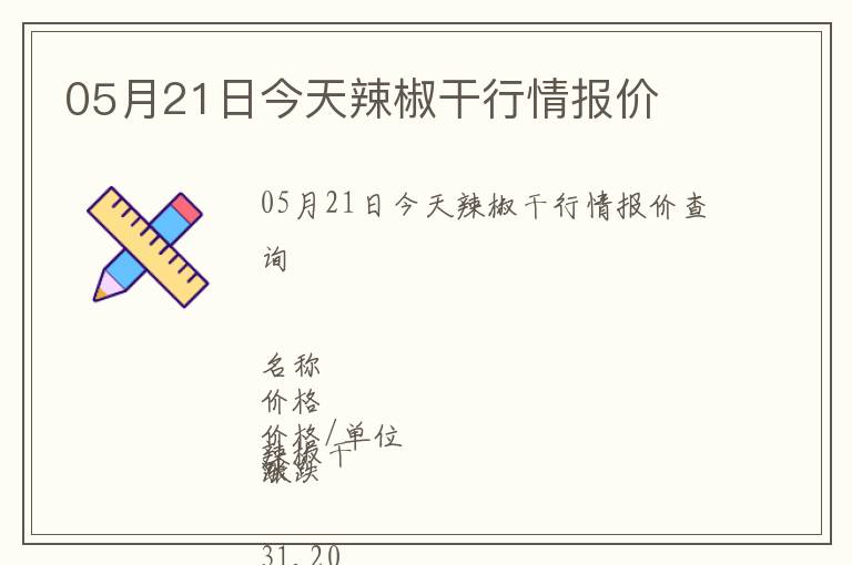 05月21日今天辣椒干行情報(bào)價(jià)