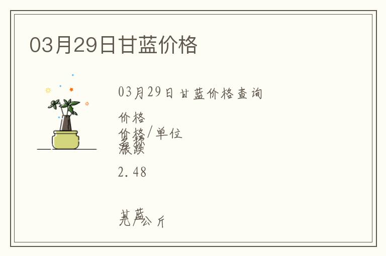 03月29日甘藍(lán)價(jià)格