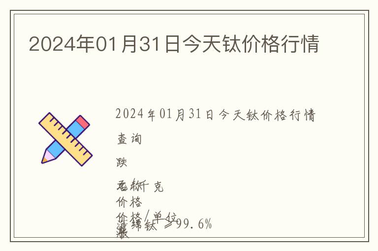 2024年01月31日今天鈦價格行情