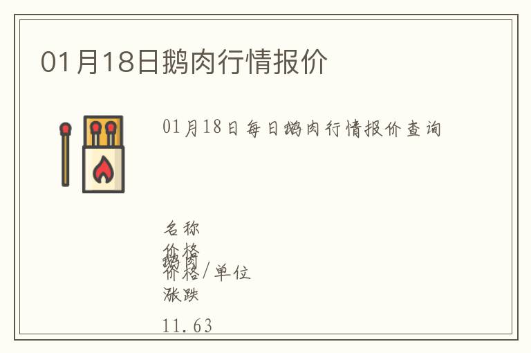 01月18日鵝肉行情報(bào)價(jià)