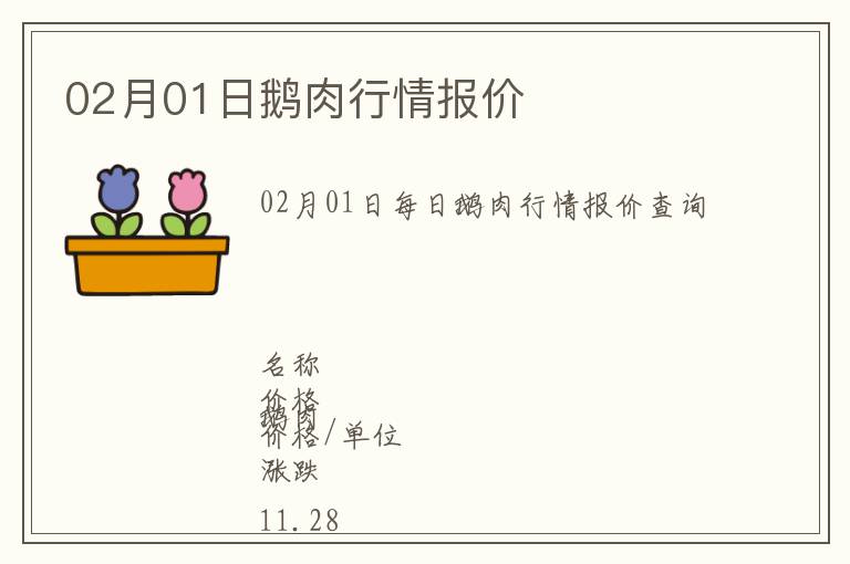 02月01日鵝肉行情報價