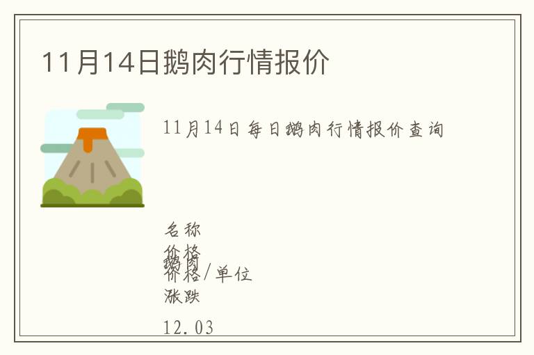 11月14日鵝肉行情報(bào)價(jià)